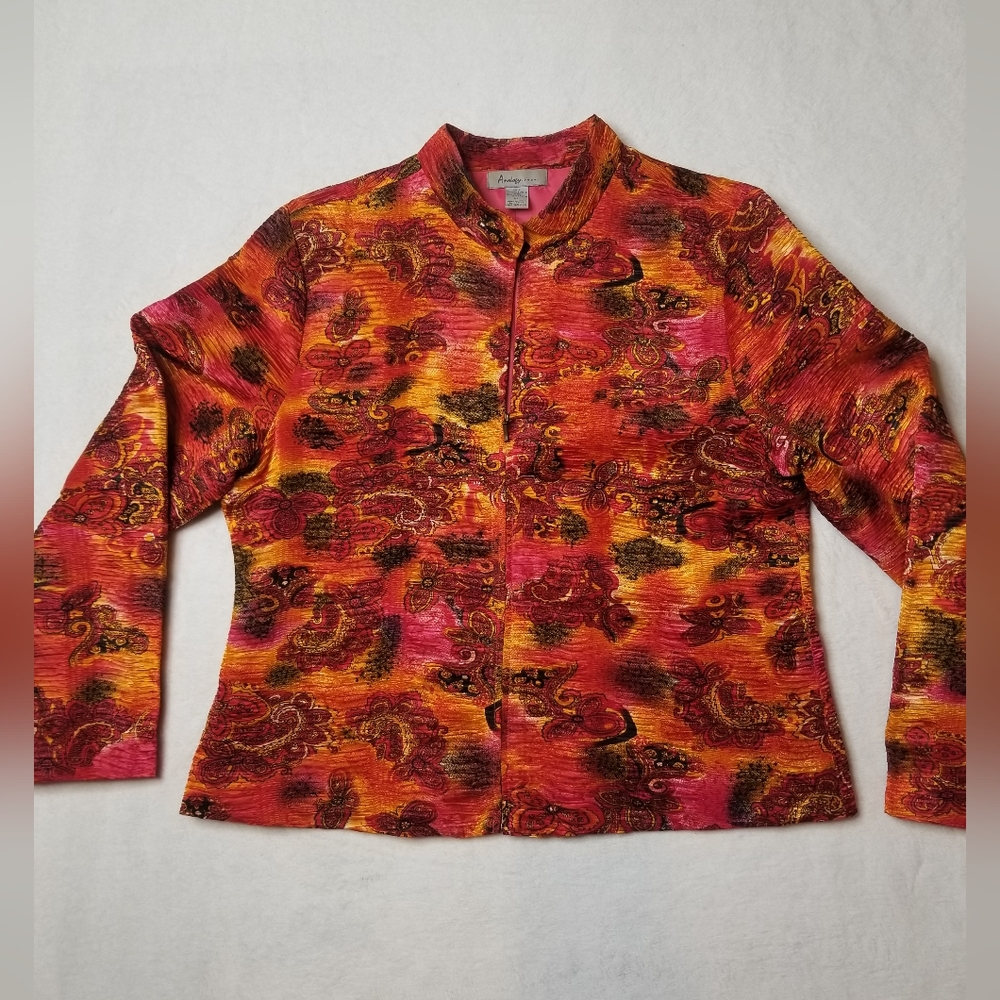 Analogy Vibrant Vintage Women's Zippered Jacket